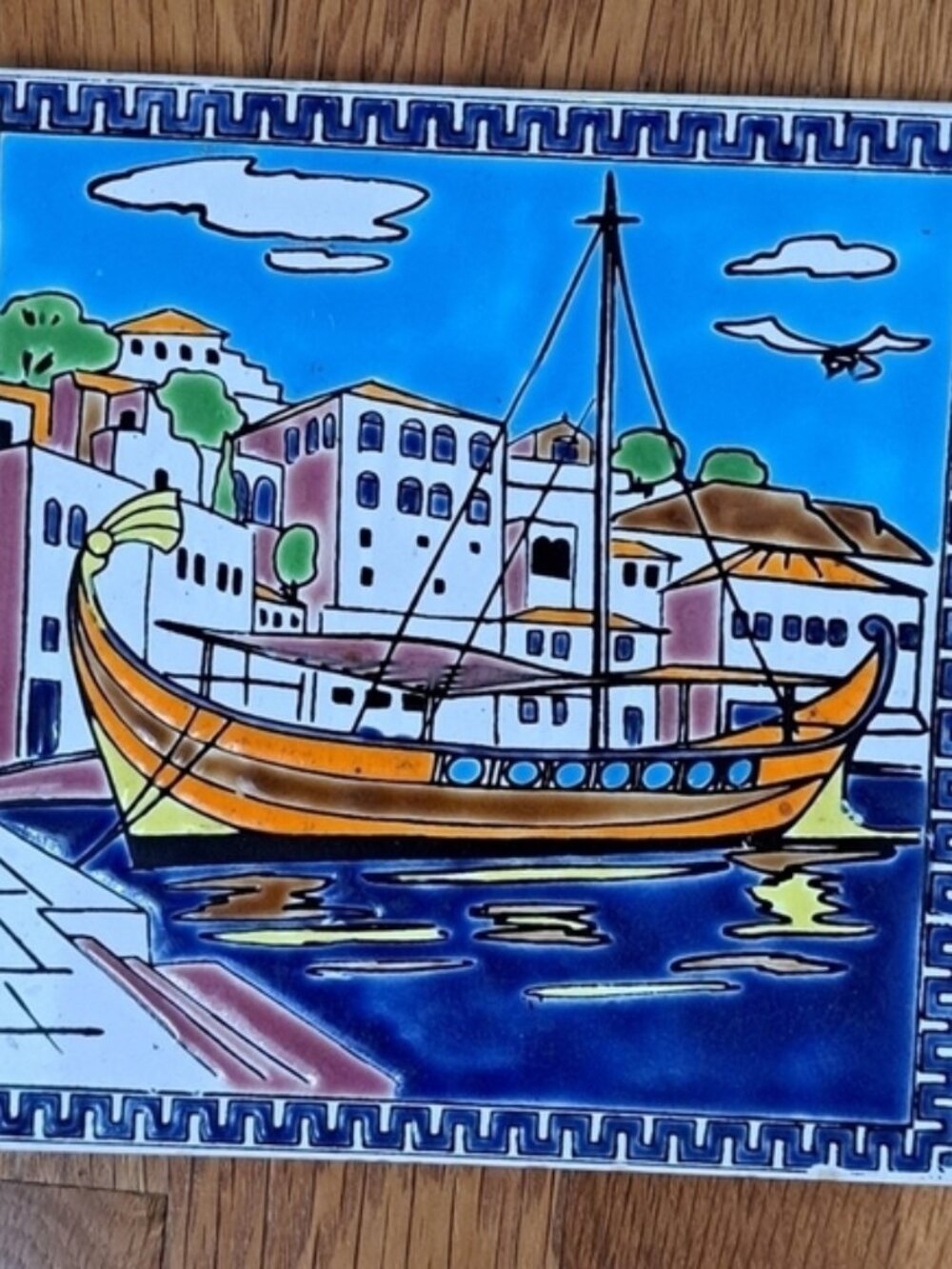 Vintage Philkeram Richards C Safarikas Hand Made in Greece Ceramic Tile Collect